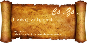 Csuhaj Zsigmond névjegykártya